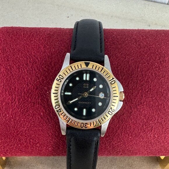 Vintage Givenchy Paris Gold Bezel Gold and Stainless Steel Quartz Watch - Picture 2 of 9